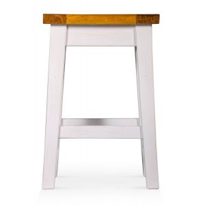 Décoration d'Autrefois Tabouret Bois Blanc 40x32x61cm