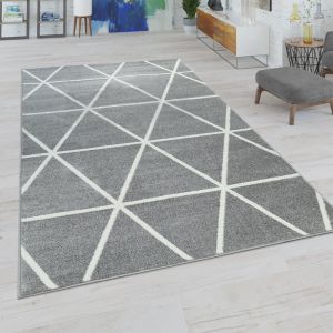 Paco Home - Tapis Salon Pastel Moderne Scandinave Losanges Gris, 240x320 cm