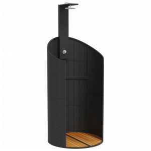 VidaXL Douche d'extérieur noir 100x100x241,5 cm poly rotin bois acacia Black