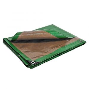 Bache Peinture 6x8 m - HQ250PE Verte et Marron - Haute Performance - Bache de protection Peinture pour sol et meuble