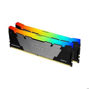 Kingston FURY Renegade RGB - DDR4 - kit - 64 Go: 2 x 32 Go - DIMM 288 broches - 3600 MHz / PC4-28800 - CL18 - 1.35 V - m&eacute;moire sans tampon - non ECC - noir