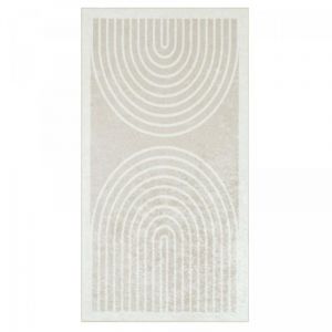 Dezenco Tapis salon et chambre 160x230 beige rectangle tissé motif géométrique gutopia
