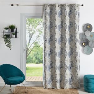 Rideau ameublement jacquard 140x260 OYA - bleu