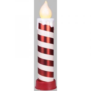 Lotti Bougie de noël géante blanche et rouge H58cm LED à piles