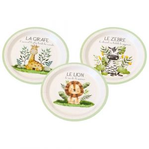 6 assiettes carton animaux de la savane 18cm - générique jet100