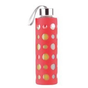 Image de Pearl Bouteille en verre borosilicate 550 ml - Avec housse silicone Rouge