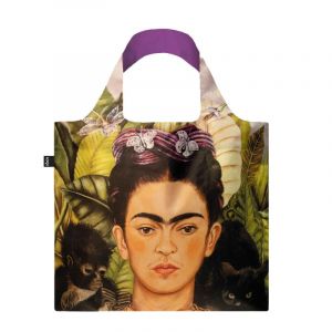 LOQI Frida Kahlo Sac recycl&eacute; pour autoportrait avec coccinelle et n&oelig;ud de Thorn