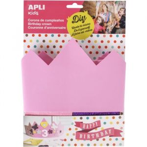 APLI Sachet 1 Couronne en Mousse Rose