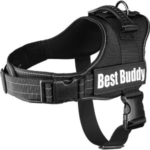 Flamingo Best Buddy Harnais Chien Anti Traction, Arnet pour Chien - Réfléchissant et Réglable - Rembourrage Doux et Mesh Respirant - Nylon - 70-90 cm Large