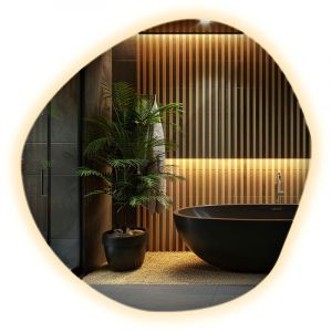 Tulup - Miroir lumineux de salle – Miroir led - Miroir avec éclairage (Chaude 3000K) - 77x77 cm - Miroir led rétro-éclairage