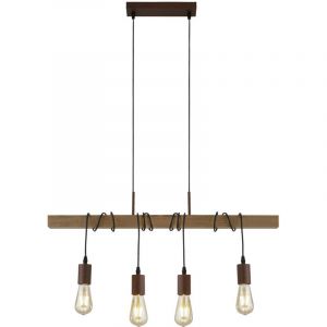 Searchlight Suspension design, poutres en bois, L 70 cm, H 150 cm