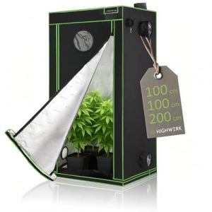 Highwerk - Tente de culture 100 x 100 x 200 cm Tente de culture intérieure pour plantes noir vert