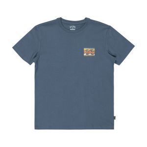 Billabong T-shirt Crayon Wave manches courtes bleu turquoise foncé enfant - L