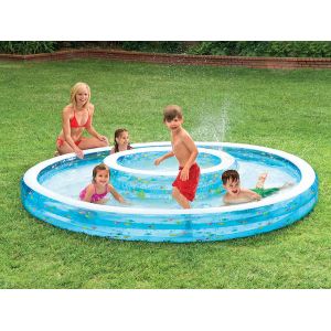 Intex Piscine double avec fontaine gonflable