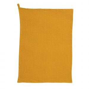 Winkler Torchon nid d'abeilles uni en coton tournesol 50 x 70