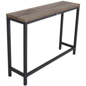 Console en acier et mdf Rise Plateau imitation teck - Plateau imitation teck