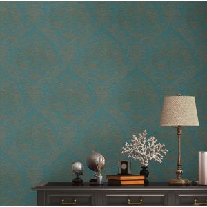 Livingwalls Papier peint glamour bleu/or