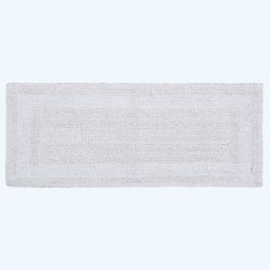 Tapis de bain long en coton, 40 x 100 cm – Blanc - Homescapes