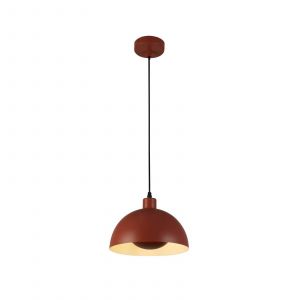 Searchlight Suspension MARS 1L convertible en Plafonnier m&eacute;tal orange brul&eacute; interieur cr&egrave;me E27 max60w diam&egrave;tre 26cm