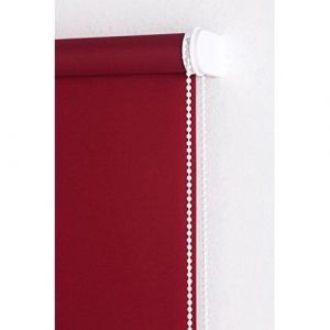 Blindecor Ara | Store enrouleur translucide uni - Rouge bordeaux, 140 x 175 cm (largeur x hauteur) | Taille du tissu 137 x 170 cm | Stores pour fenêtres