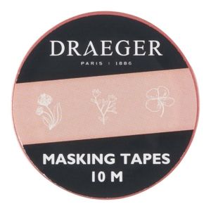 Draeger Masking tape 10 m - Fleurs - corail