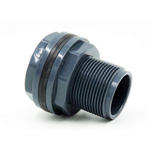 Jardiboutique &Oslash;32 mm ou 1 Pouce 1/4, Travers&eacute;e de paroi en PVC pour Tuyau, aquaponie, hydroponie, aquaculture