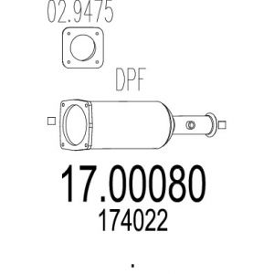 MTS Sportartikel Filtre à particules / à suie, échappement : 1700080
