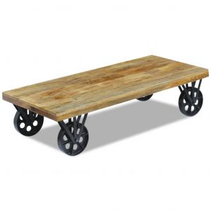 VidaXL Table basse en bois de manguier 120 x 60 x 30 cm