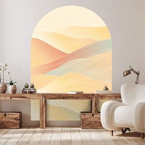 Papier peint intissé pré-encollé fresques géants - arche coucher de soleil désertique - adhésif décorative - 127x90cm - multicolore