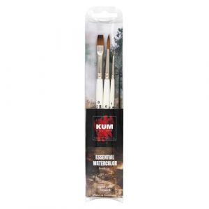 KUM 5147616 - Set de pinceaux Essential Watercolor, 3 pinceaux pour l'aquarelle