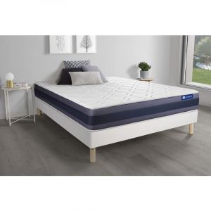 Ensemble matelas Latex+Mémoire de forme ACTILATEX MORPHO 140x190 Maxi épaisseur 5zones de confort + sommier KIT blanc