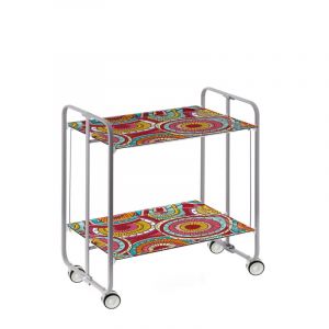 Don hierro Table roulante pliante bauhaus, 2 plateaux, châssis gris aluminium. - 29