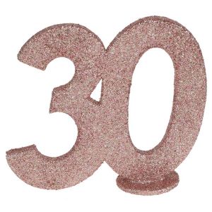 Ruedelafete CHIFFRE Anniversaire Vertical déco, 30 pailleté Rose Gold