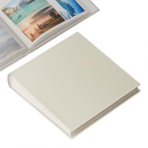 ACROPAQ Album Photo Scrapbooking- 100 pages pour 600 photos- Pour 9x13 cm 10x15 cm et 13x18 cm- Livre Photo en Lin- Beige