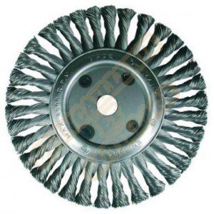 Osborn Brosse ronde pour meuleuse d'angle 115 mm, diam&egrave;tre 115 x 12 mm, al&eacute;sage 22,2 mm, gezopfter fil en acier 0,50 mm certifi&eacute; T&Uuml;V, bleu, 2631151