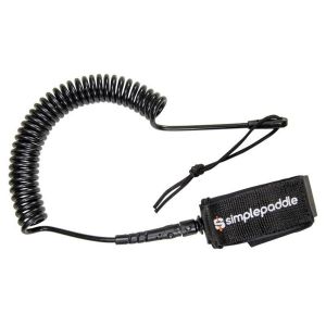 Image de Leash spirale 10' pour Stand Up Paddle Longeur 10 Pieds / 305 cm Universel Noir Simple Paddle