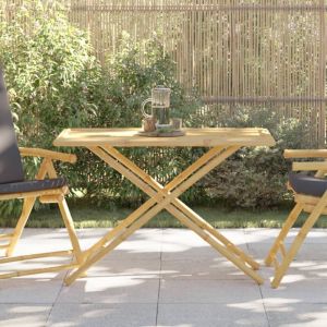 VidaXL Table de jardin pliable 110x55x75 cm bambou, table de jardin en bambou, table de patio, meuble d’extérieur, table d’extérieur, meuble de jardin