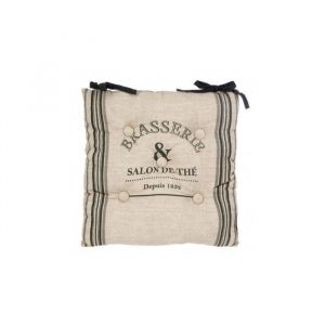 AC-Déco Galette de chaise - l 40 x l 40 cm - Bistrot - Noir - Livraison gratuite