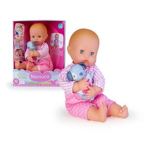 Nenuco Mimoson Poup&eacute;e b&eacute;b&eacute; tr&egrave;s affectueuse et Adore c&acirc;liner, Corps Doux de 42 cm, m&eacute;canisme de c&acirc;lin, Peluche en Forme de Chiot et pyjamite Rose, Enfants &agrave; partir de 3 Ans
