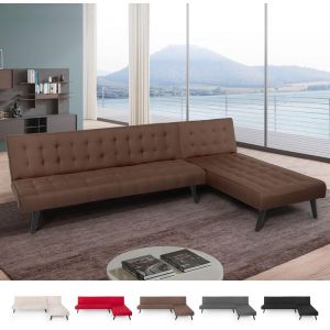 Image de Modus Sofà Canapé lit convertible 3 places modulable en tissu design moderne Natal, Couleur: Marron