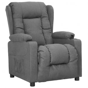 VidaXL Fauteuil Inclinable Tissu Gris Clair - Gris clair