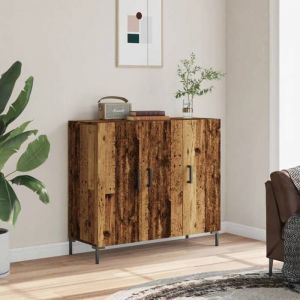 VidaXL Buffet vieux bois 90x34x80 cm bois d'ing&eacute;nierie, meuble de rangement, meuble de rangement de cuisine, meuble de rangement de salon, placard