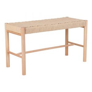 Banc en H&ecirc;tre Massif et Tissage Naturel - MINDY - ALTOBUY