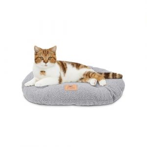 Ferplast Coussin pour Petit Chien, Panier pour Chat, Tissu synth&eacute;tique boucl&eacute; Lavable, Rembourrage Moelleux, Dimensions : 55 x 36 x h 3 cm. Gris.
