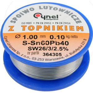 Yato Bobine de fil a souder 1mm 100 g étain 60% plomb 40%