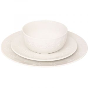 Atmosphera F&eacute;&eacute;rie Lights & Christmas - Service vaisselle 18 pi&egrave;ces SAPIN - Blanc - Sapin