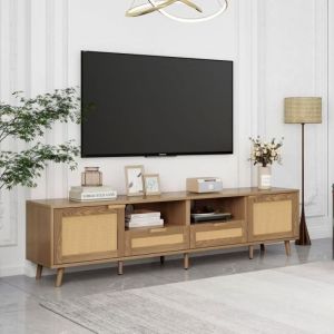 Meuble TV Meubles De Salon Bois Massif Style Moderne,200x37x49 cm