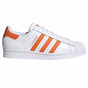 Adidas Baskets en Cuir Bicolore Superstar blanc/bleu/orange