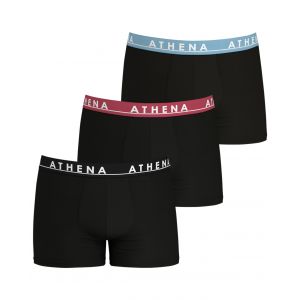 Image de Athena Boxer Homme Noir Coton Stretch T5 - Le Lot De 3 Boxers