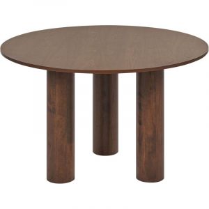 Beliani Table de Repas Ronde 180 x 100 cm en mdf et Bois d'Hévéa Foncé Orin - Bois foncé